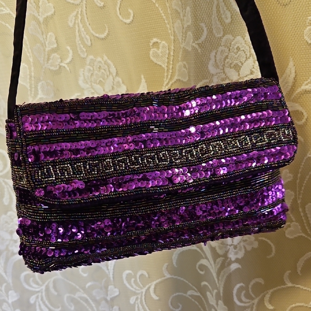 Purple Beaded Bag - Picture 8 of 8